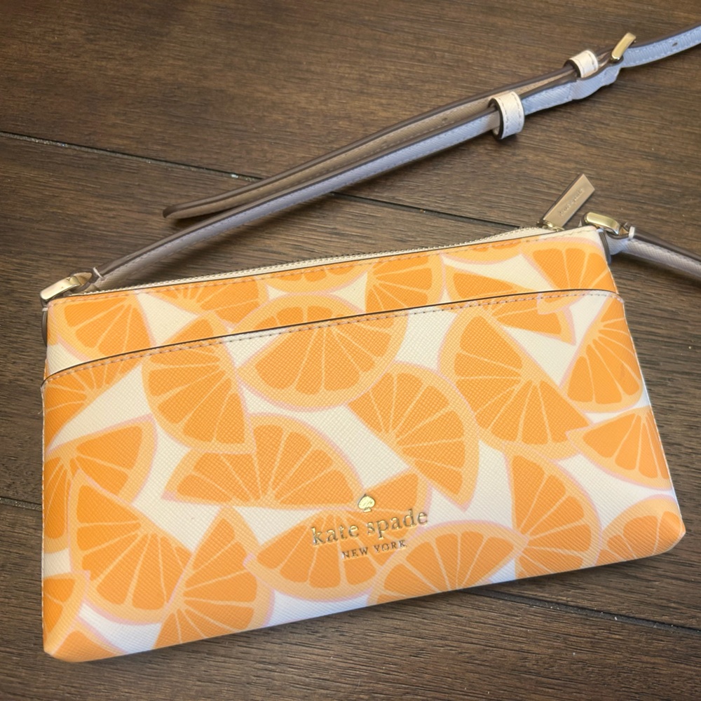 Kate spade citrus orange crossbody with slim card case